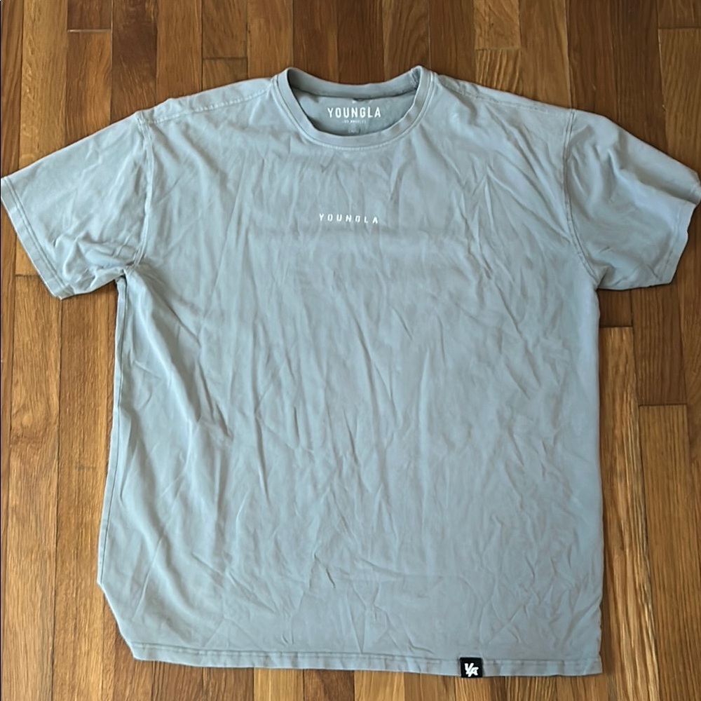 YoungLA Gray Short Sleeve Tee Essential Jacked Tee Large